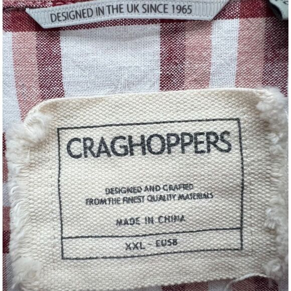 Craghoppers Shirt Mens XXL Red Plaid Button Linen Blend Grunge Indie Casual - Picture 11 of 15